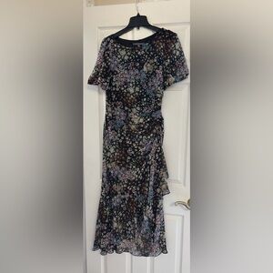Julia Jordan Asymmetrical Floral Black Dress
